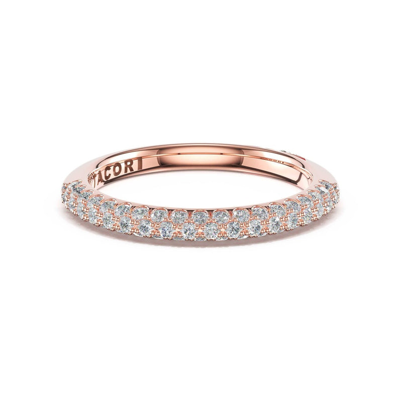 Triple Row Pavé Wedding Band