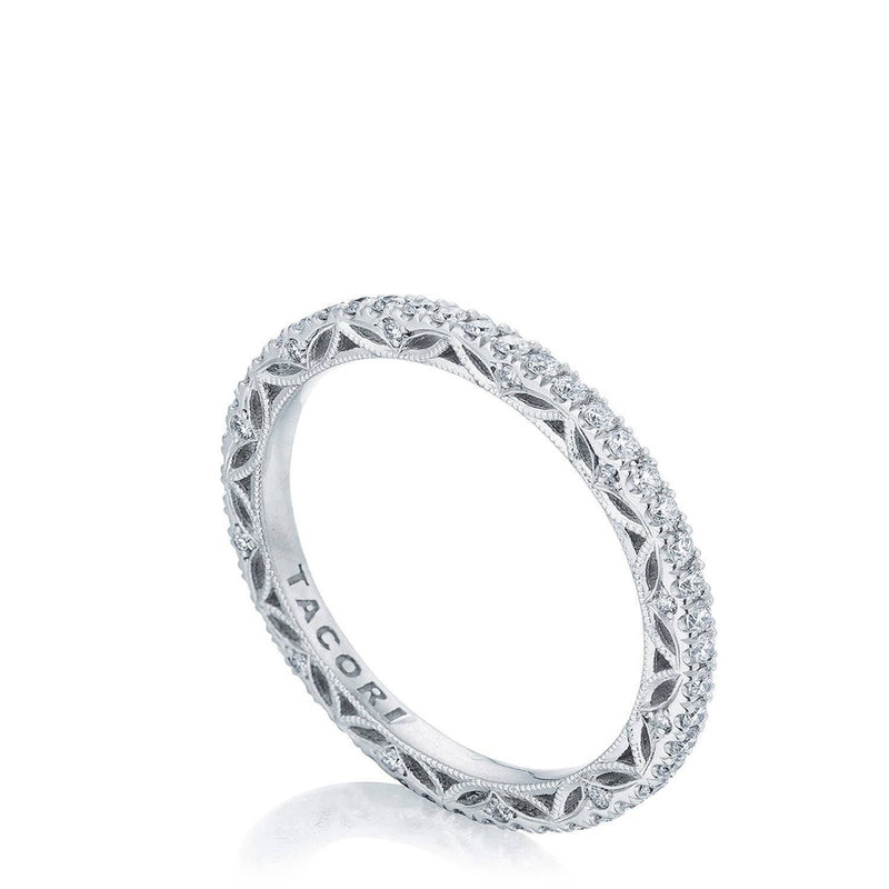 French Pavé Diamond Wedding Band