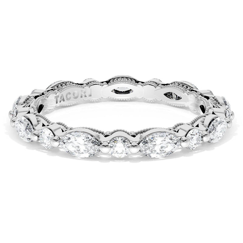 Marquise and Round Diamond Wedding Band, 2.80mm