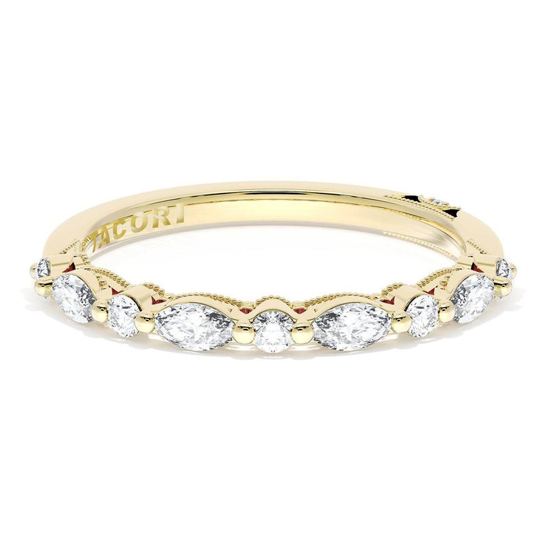 Marquise and Round Diamond Wedding Band, 2.20mm