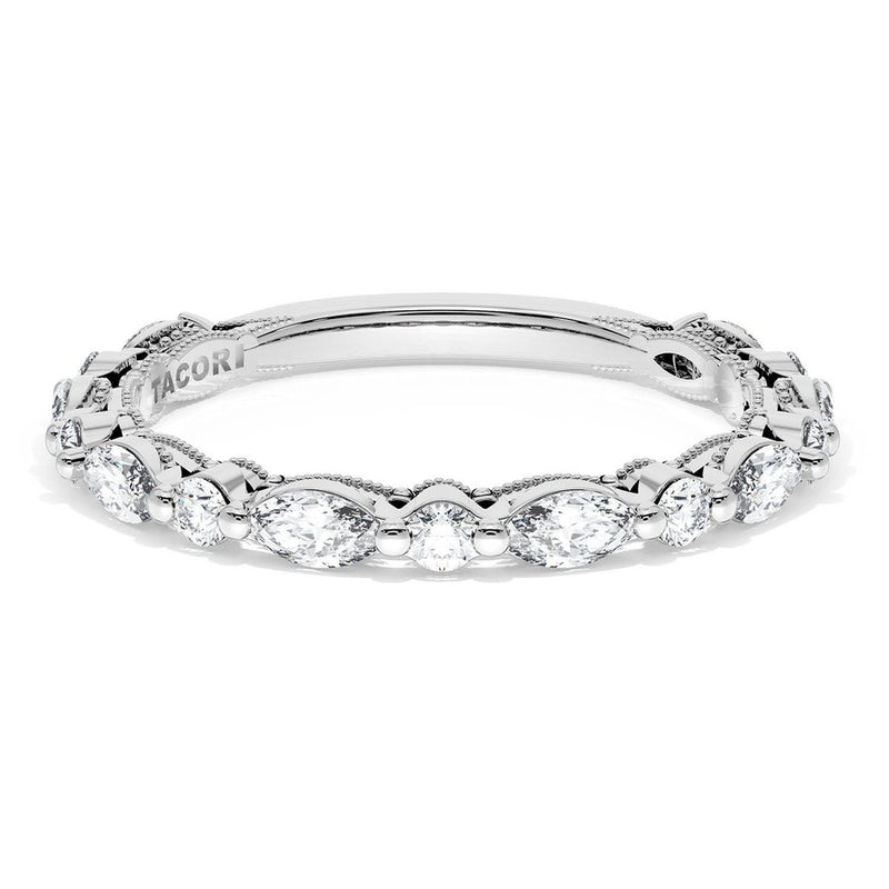 Marquise and Round Diamond Wedding Band, 2.20mm
