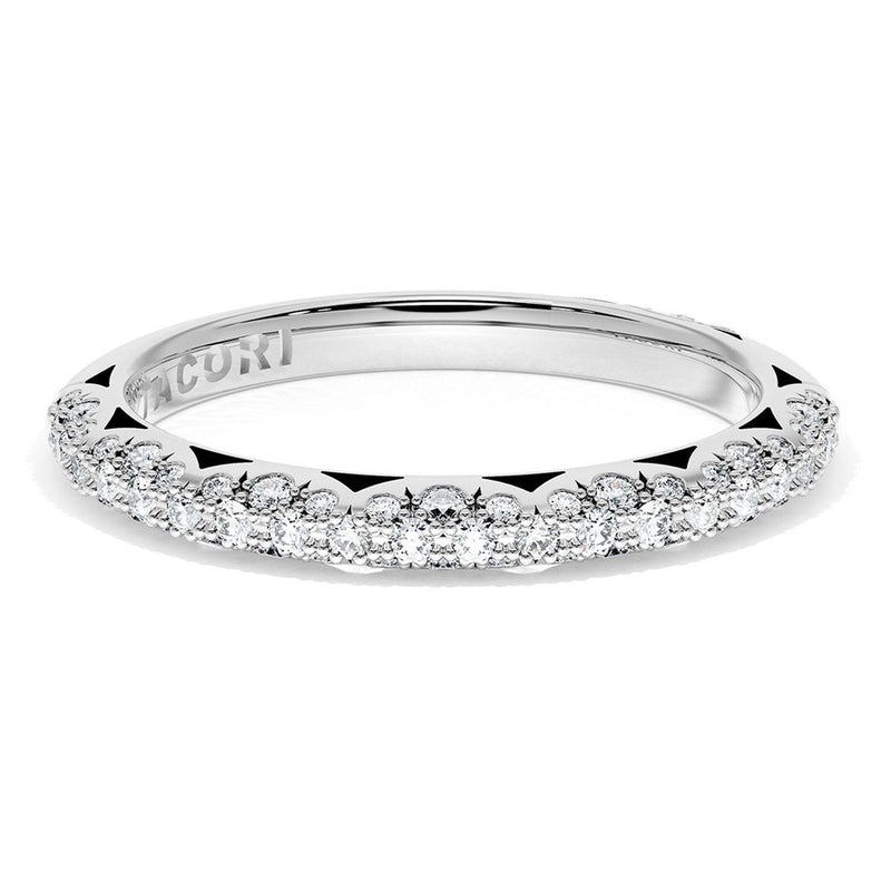 Pavé Diamond Wedding Band, 2.4mm