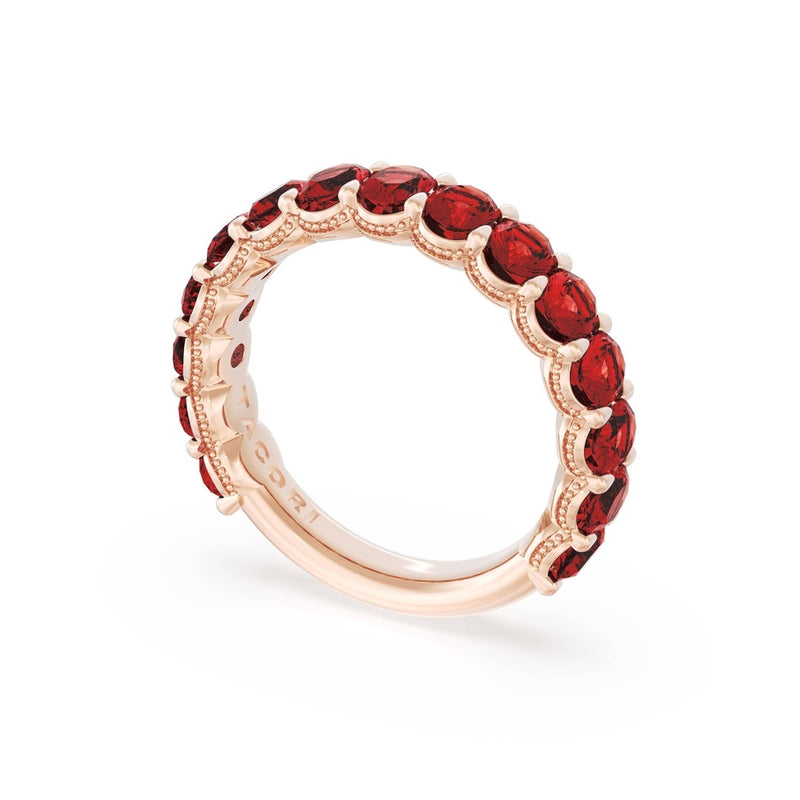 Oval Cut Ruby Eternity Band in 14kt Rose Gold
