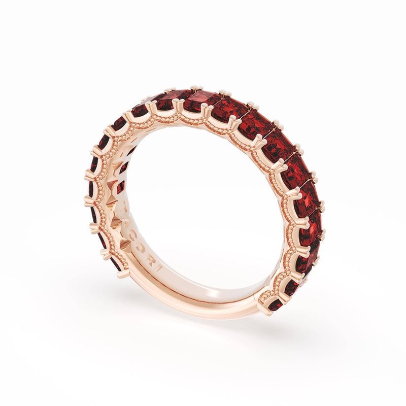 Emerald Cut Ruby Eternity Band in 14kt Rose Gold