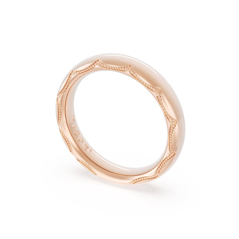 High Polish Wedding Band in 14kt Rose Gold