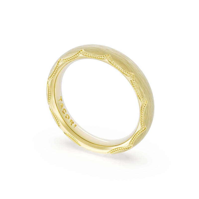 Brushed Finish Wedding Band in 14kt Yellow Gold