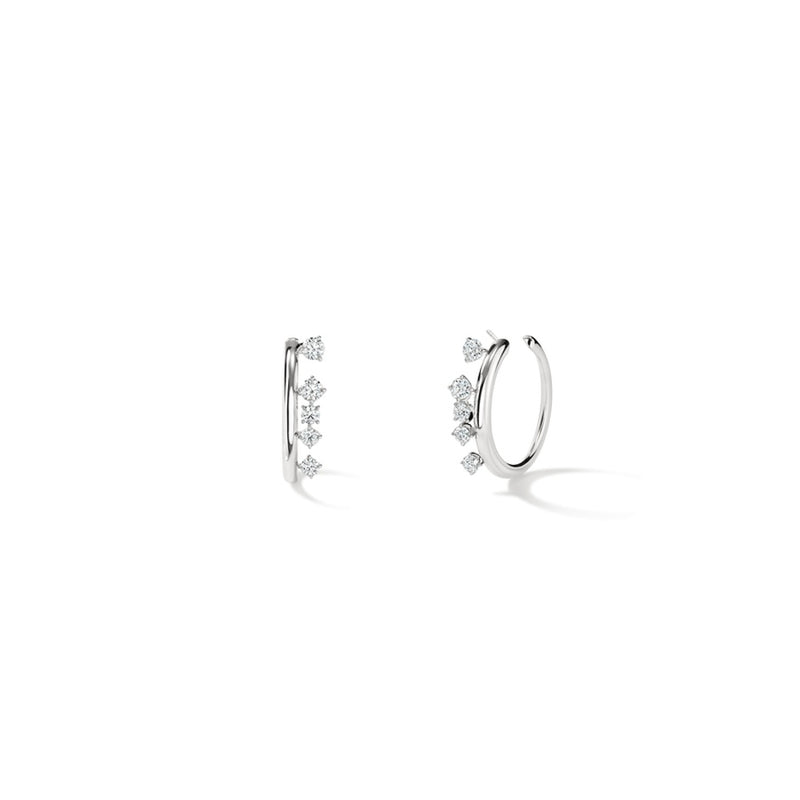 Hearts on Fire Barre Floating Diamond Small Hoops UU2852 : 1.35 : : 18KW : GH/VS