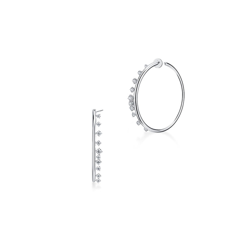 Hearts on Fire Barre Diamond Hoops Earrings UU2864 : 3.00 : : 18KY : GH/VS