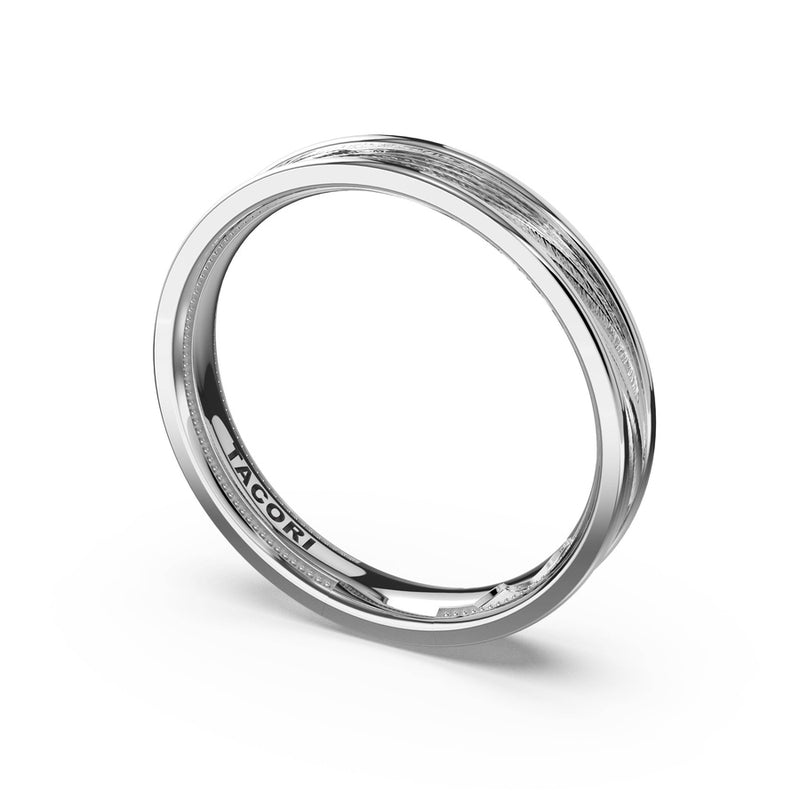 Sculpted Texture Band in 14kt White Gold