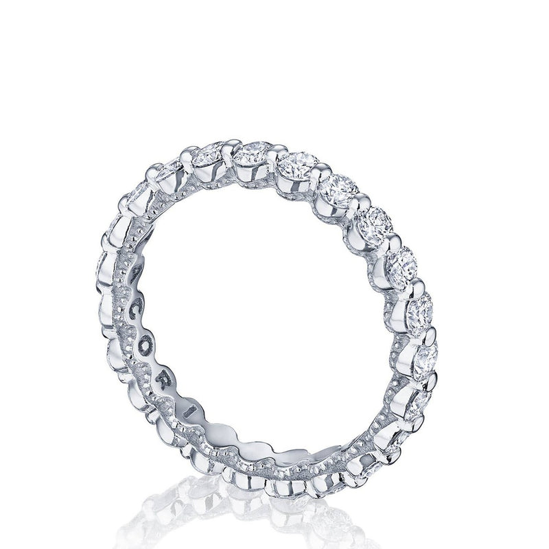 Round Diamond Wedding Band, 2mm in 14kt White Gold