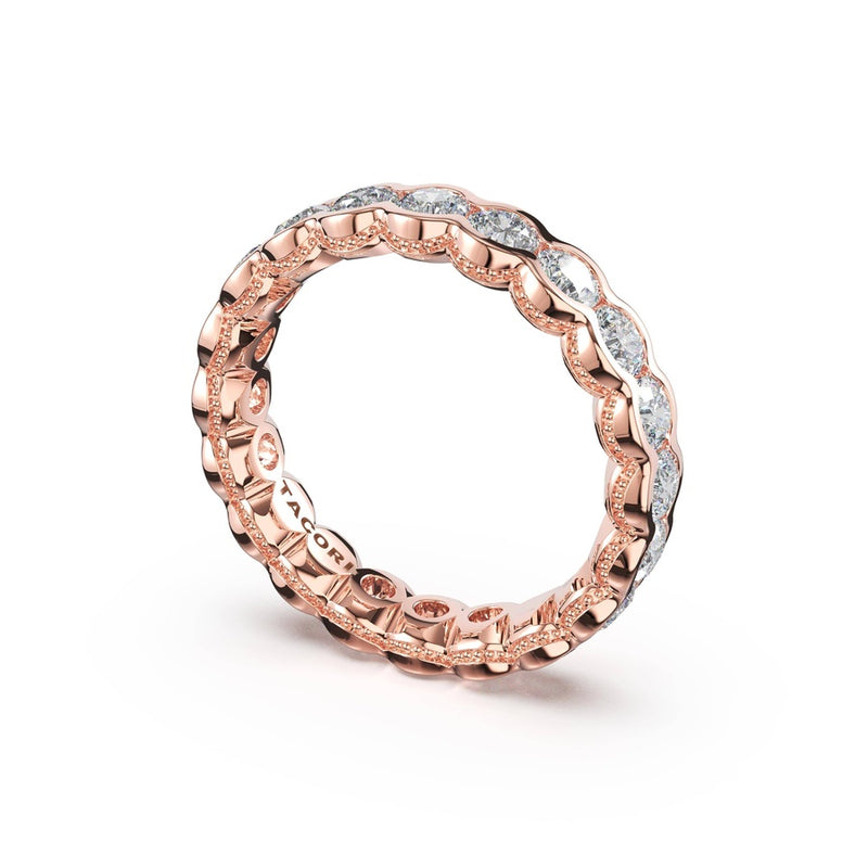 Round Semi-Bezel Eternity Band in 14kt Rose Gold