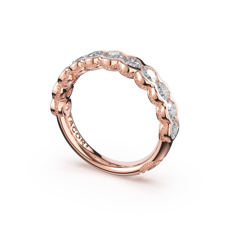 Round Semi-Bezel Eternity Band in 14kt Rose Gold