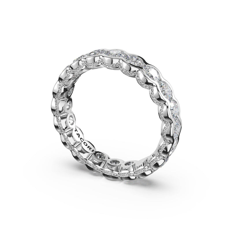 Round Semi-Bezel Eternity Band in 14kt White Gold