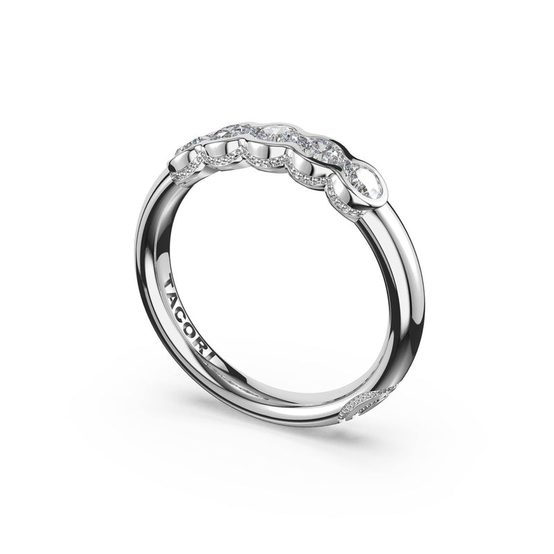 Round Semi-Bezel Eternity Band in 14kt White Gold