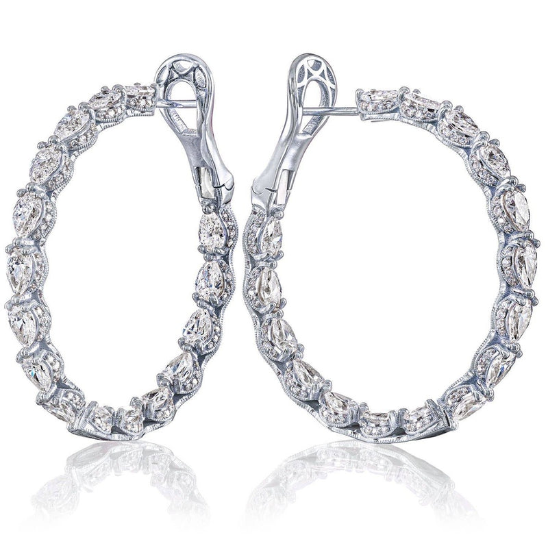 Diamond Hoop Earrings in 14kt White Gold