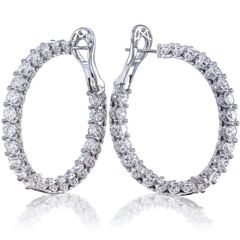Diamond Hoop Earrings in 14kt White Gold