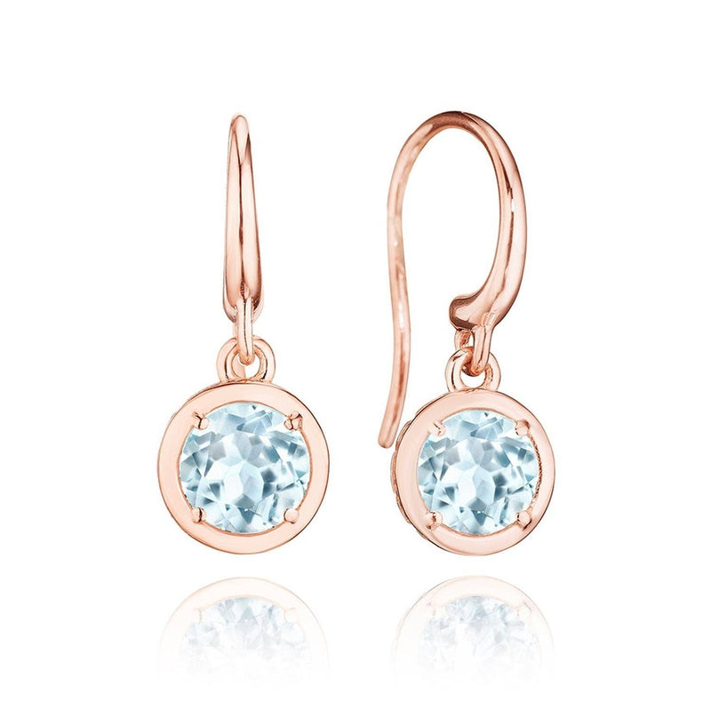 Sky Blue Topaz French Wire Earring - 1.4ct in 14kt Rose Gold