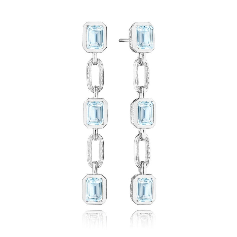 Sky Blue Topaz Drop Earring in 14kt White Gold