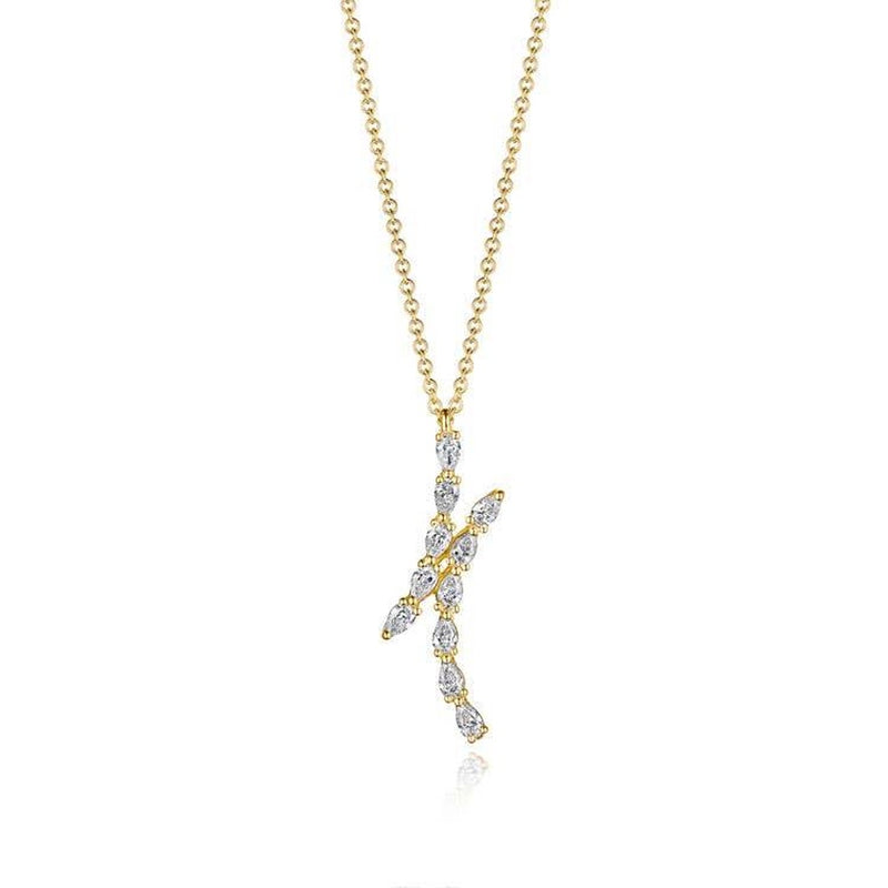 Pear Diamond Pendant in 14kt Yellow Gold