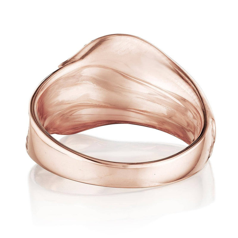 Double Petal Diamond Pavé Ring in 14kt Rose Gold