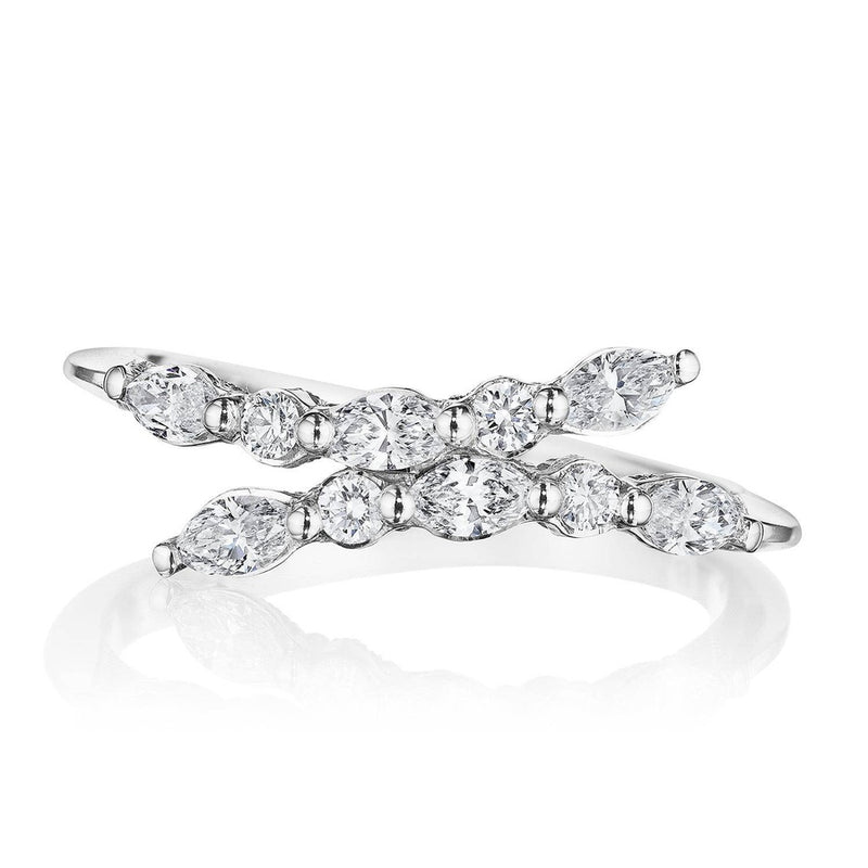 Marquise and Round Diamond Ring in 14kt White Gold