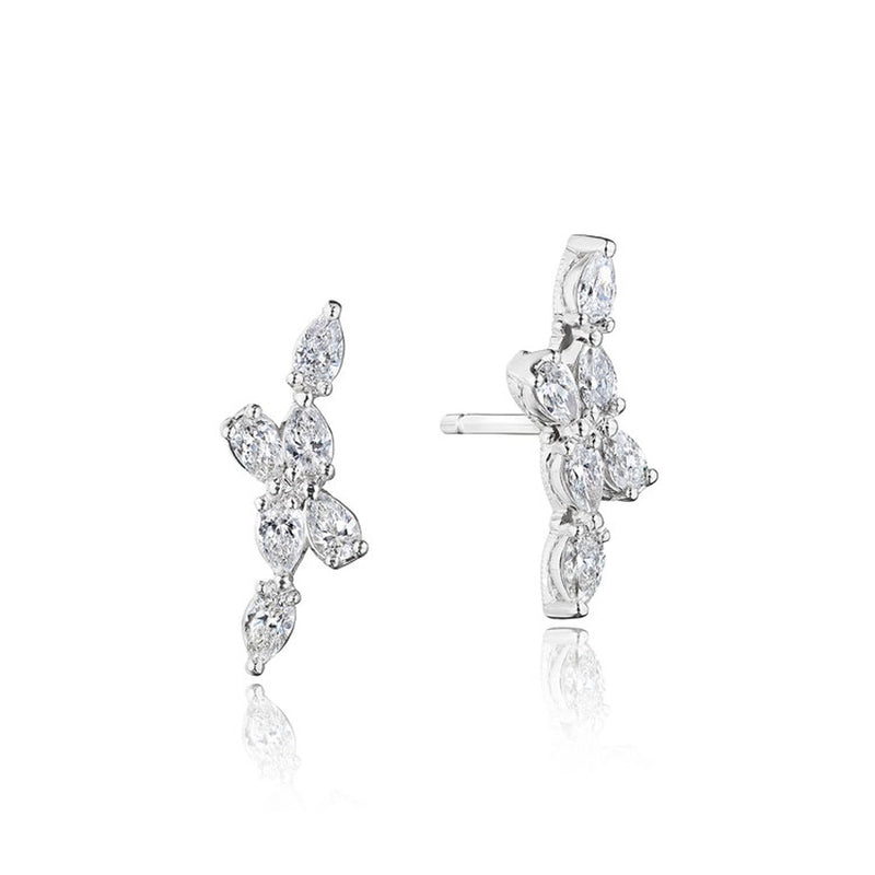 Pear Diamond Earrings in 18kt White Gold