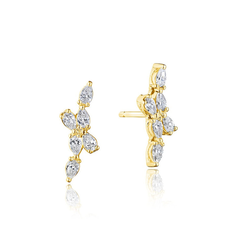 Pear Diamond Earrings in 18kt Yellow Gold