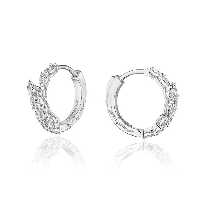 Medium Hoop Pear Diamond Earrings in 14kt Rose Gold