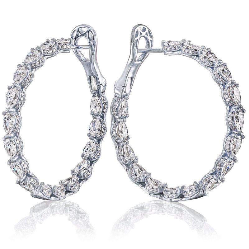Diamond Hoop Earrings in 18kt White Gold