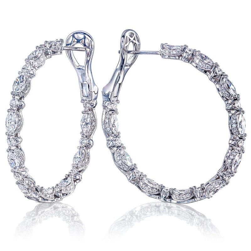 Diamond Hoop Earrings in 18kt White Gold