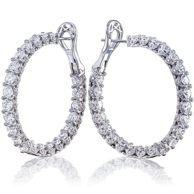 Diamond Hoop Earrings in 18kt White Gold