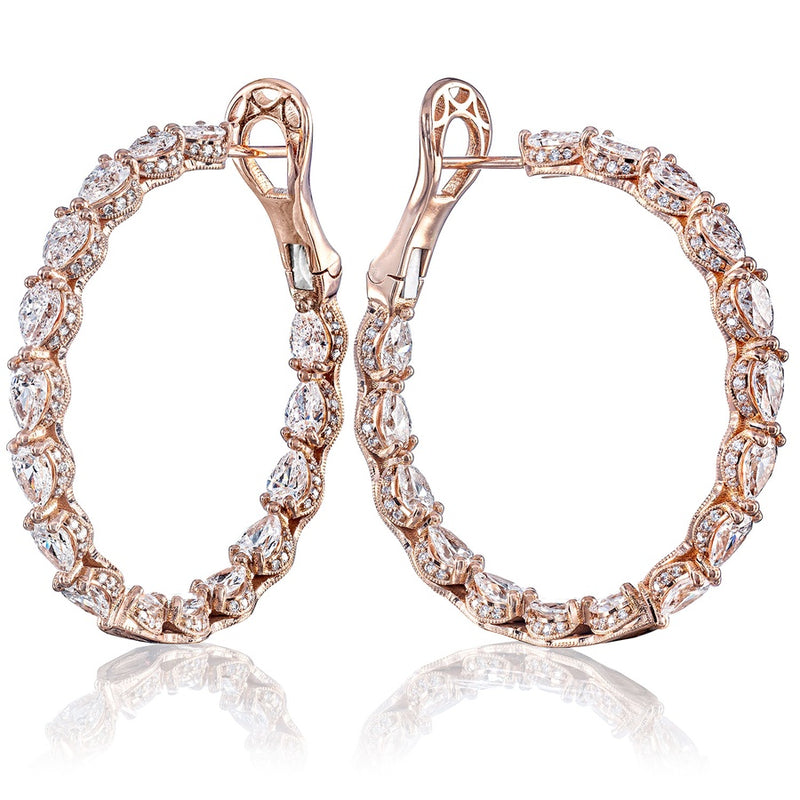 Diamond Hoop Earrings in 18kt Rose Gold