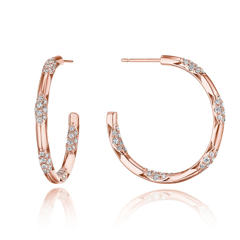 Hoop Earrings, Pulse 34mm in 18kt Rose Gold