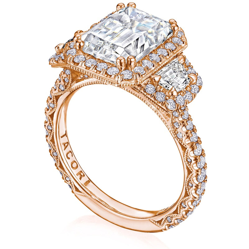 Emerald 3-Stone Engagement Ring