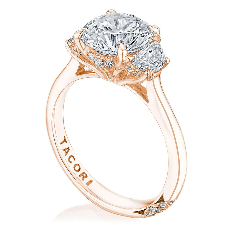 Round 3-Stone Engagement Ring