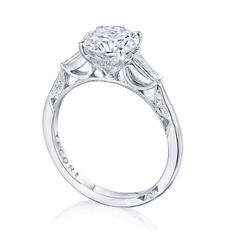 Round 3-Stone Engagement Ring
