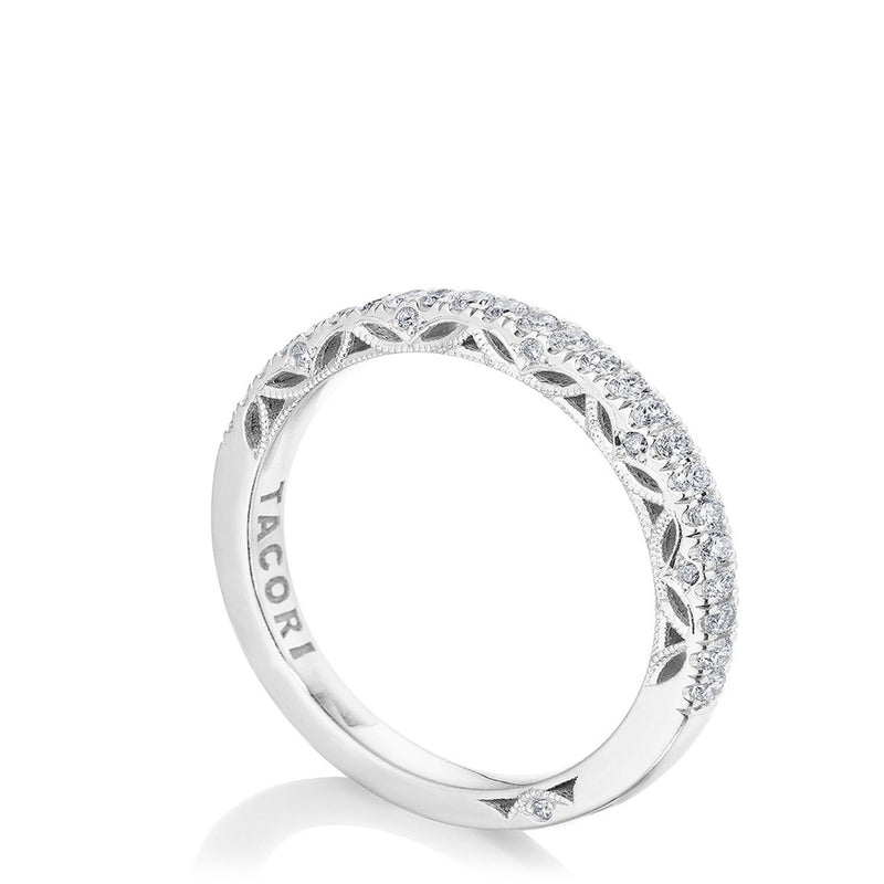 French Pavé Diamond Wedding Band