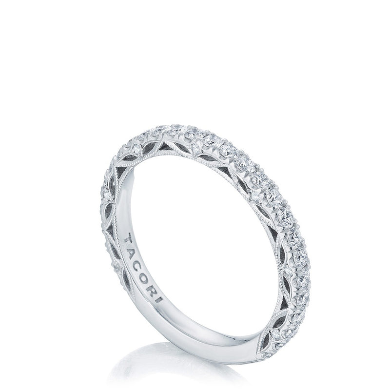 French Pavé Diamond Wedding Band