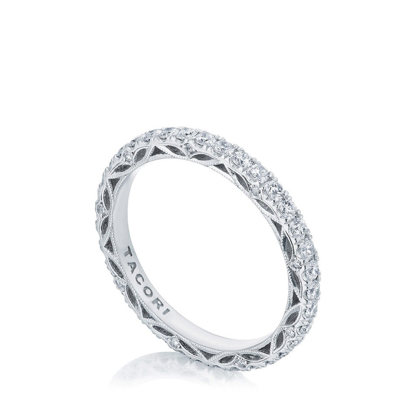 French Pavé Diamond Wedding Band