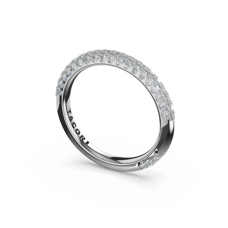 Triple Row Pavé Wedding Band