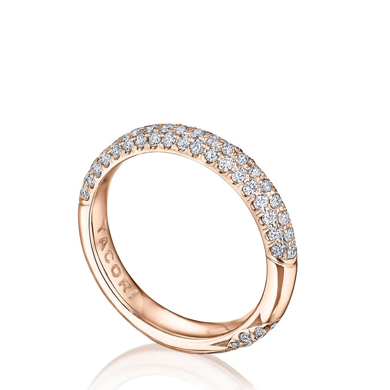 Triple Row Pavé Wedding Band