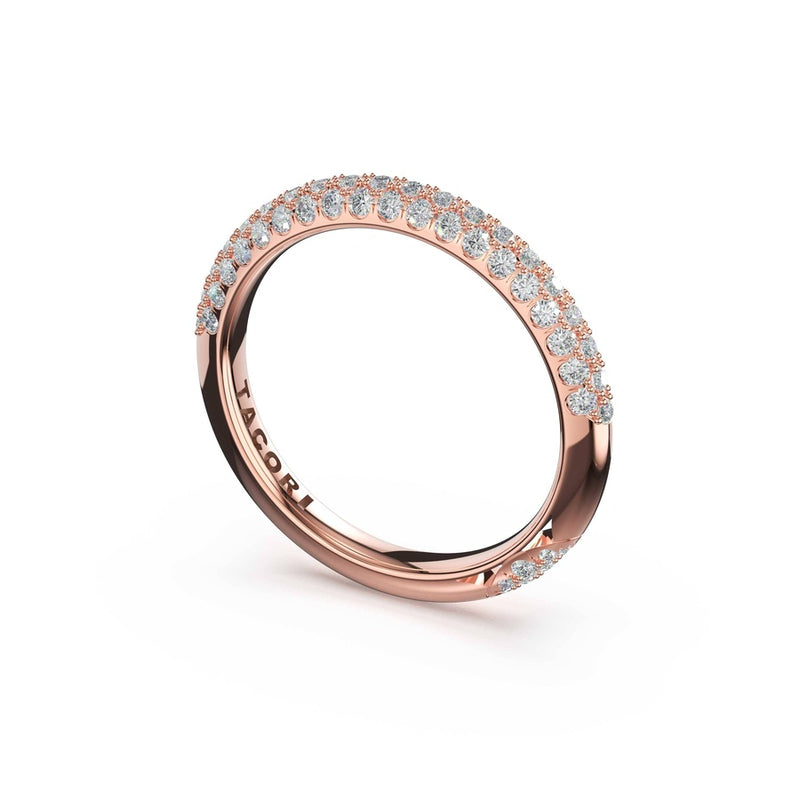 Triple Row Pavé Wedding Band