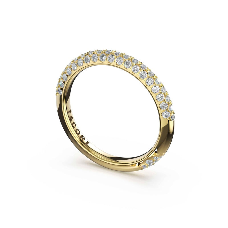 Triple Row Pavé Wedding Band