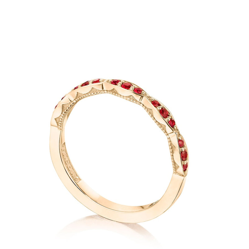 Marquise Design Wedding Band with Ruby