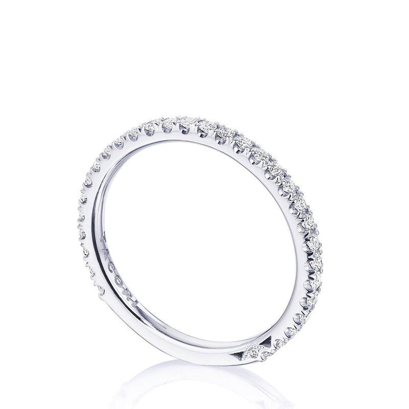 French Pavé Diamond Wedding Band - 2mm