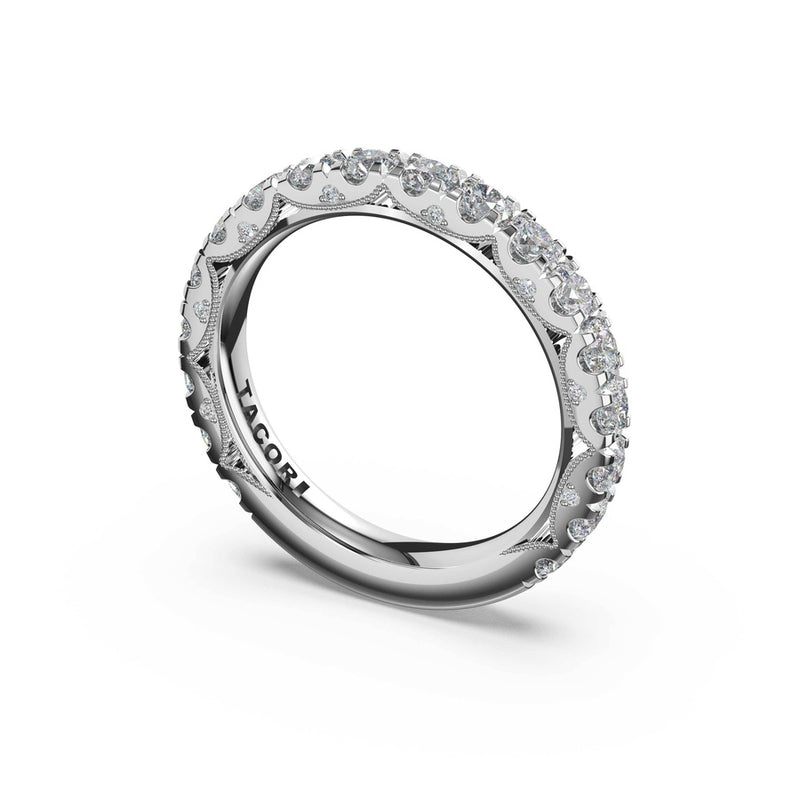 French Pavé Diamond Wedding Band