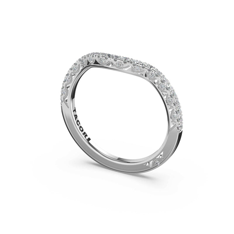 Curve with French Pavé Diamonds Wedding Band