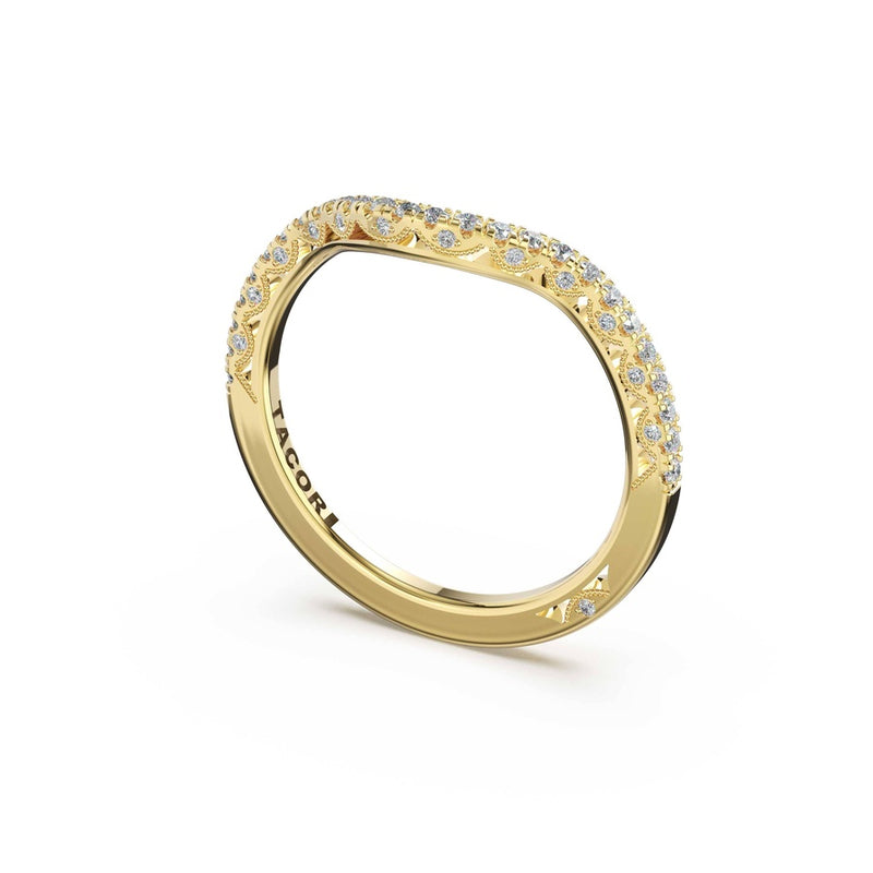 Curve with French Pavé Diamonds Wedding Band