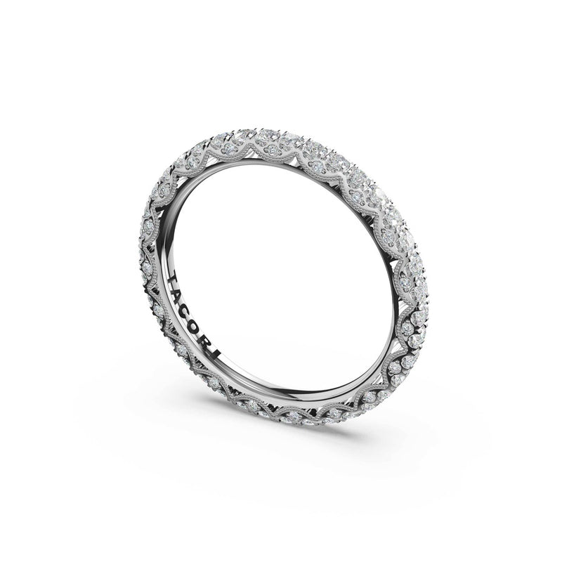 French Pavé Diamond Wedding Band - 1.5mm