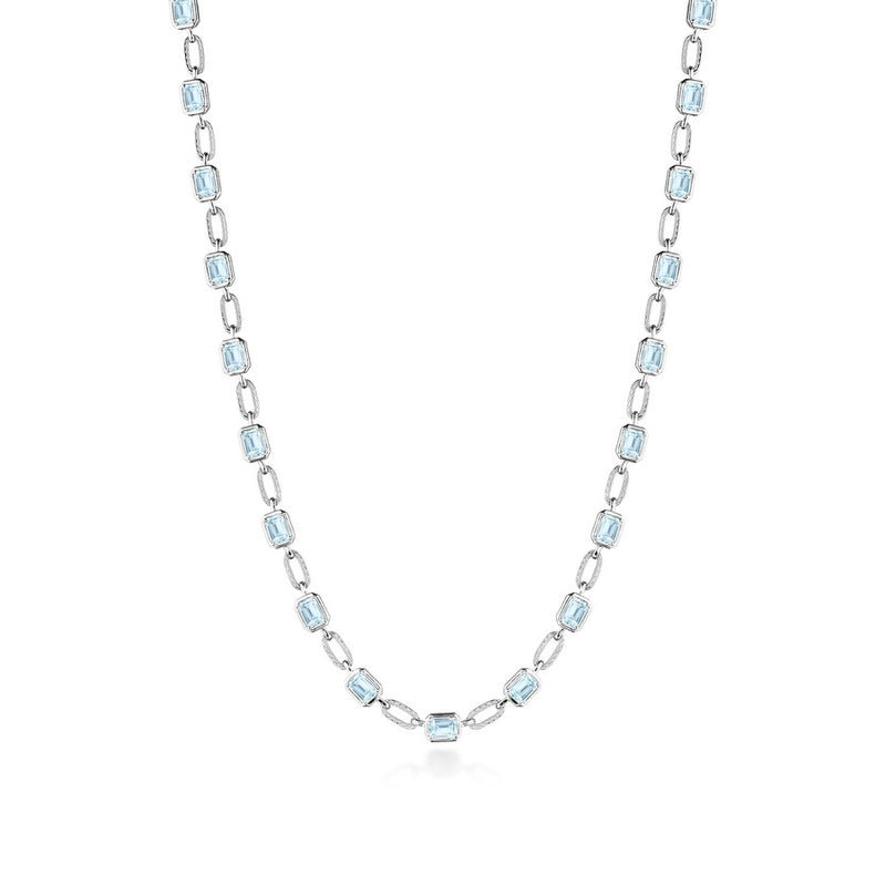 Sky Blue Topaz Link Necklace